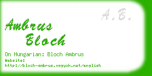 ambrus bloch business card